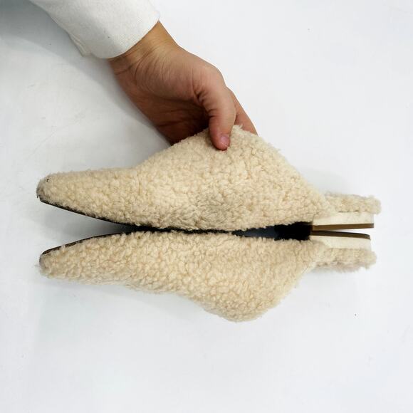 Birdies Sherpa Shearling Pointed Tole Mules - Picture 4 of 6